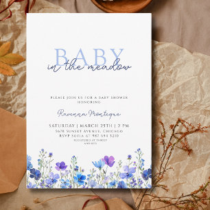 Invitation Bébé dans la prairie Fleur sauvage Floral Baby Sho