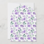 Invitation Bébé dans le Baby shower d'aquarelle pourpre en fl (Dos)