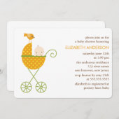 Invitation Bébé dans le Baby shower d'automne de Stroller (Devant / Derrière)