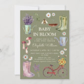 Invitation Bébé dans le Baby shower de jardin en fleurs (Devant)