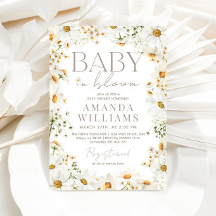 Invitation Bébé dans le Baby shower de la marguerite en fleur