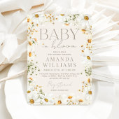 Invitation Bébé dans le Baby shower de la marguerite en fleur