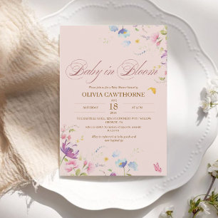 Invitation Bébé dans le Baby shower de printemps en fleur