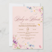 Invitation Bébé dans le Baby shower de printemps en fleur (Devant)