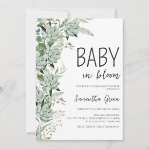 Invitation Bébé dans le Baby shower en fleur