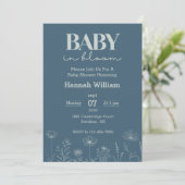 Invitation Bébé dans le Baby shower en fleur (Debout devant)