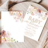 Invitation Bébé dans le Baby shower Florals en fleurs