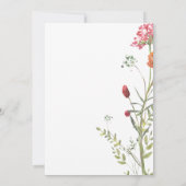 Invitation Bébé dans les fleurs de prairie aquarelle (Dos)