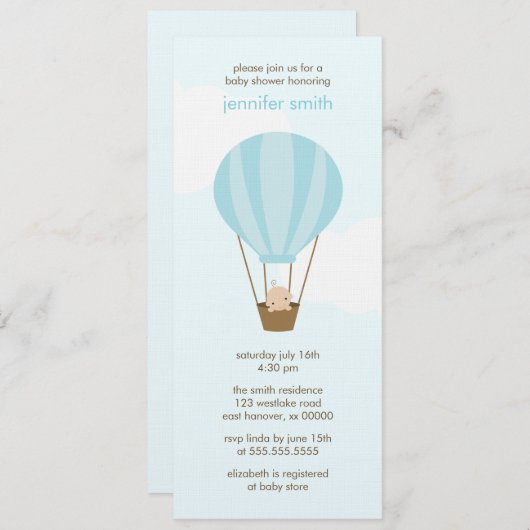 Invitation Bébé dans un ballon (Devant / Derrière)