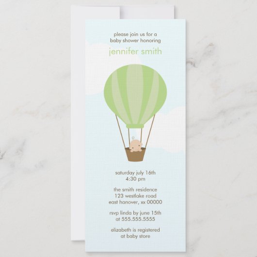 Invitation Bébé dans un ballon (Devant)