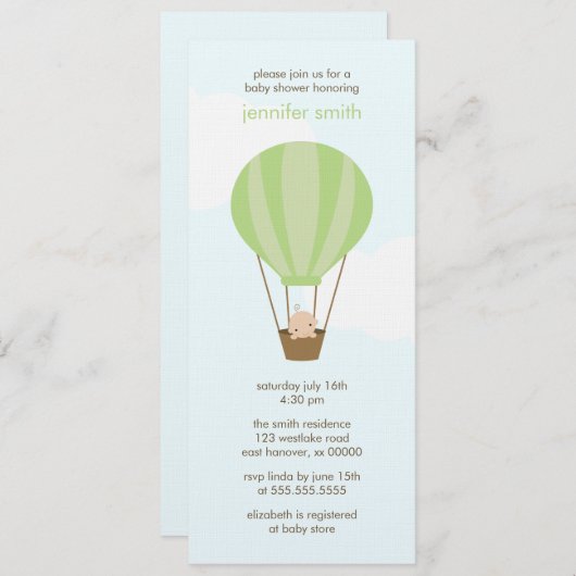 Invitation Bébé dans un ballon (Devant / Derrière)