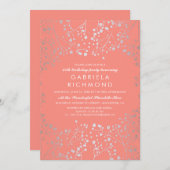 Invitation Bébé d'argent haleine Élégante fête d'anniversaire (Devant / Derrière)