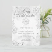 Invitation Bébé d'argent son Baby shower d'hiver extérieur fr (Debout devant)