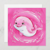 Invitation Bébé Dauphin (Devant / Derrière)