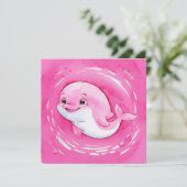 Invitation Bébé Dauphin (Debout devant)