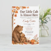 Invitation Bébé d'Automne: Shower pour Ourson (Debout devant)