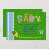 Invitation Bébé de bienvenue (Devant / Derrière)