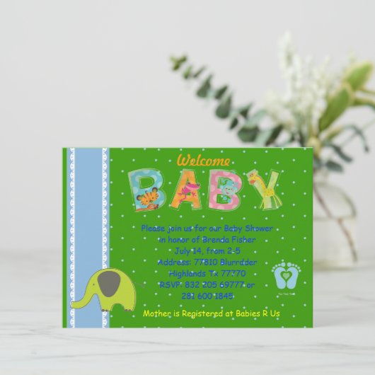 Invitation Bébé de bienvenue (Debout devant)