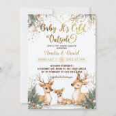 Invitation Bébé de cerfs Il fait froid hors du Baby shower (Devant)