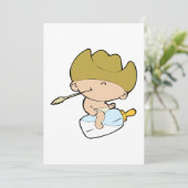 Invitation bébé de cowboy (Debout devant)