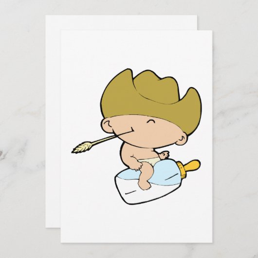 Invitation bébé de cowboy (Devant / Derrière)