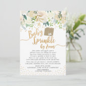 Invitation Bébé de fleurs blanches saupoudré par baby shower  (Debout devant)