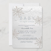 Invitation Bébé de flocon de neige Son Baby shower d'entraîne (Devant)