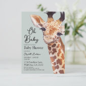 Invitation Bébé de Giraffe Oh Baby shower (Debout devant)