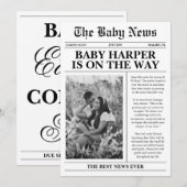 Invitation Bébé de journal annonce de grossesse attendue (Devant / Derrière)