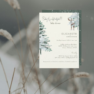 Invitation Bébé de la forêt hivernale il fait froid Baby Show