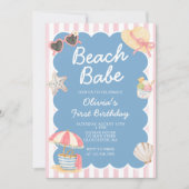 Invitation Bébé de la plage Fête côtière 1er anniversaire (Devant)