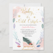 Invitation Bébé de l'aube d'hiver Il fait froid à l'extérieur (Devant)