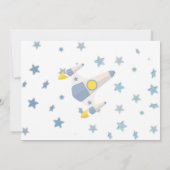 Invitation Bébé de l'espace Baby Shower | Blanc (Dos)