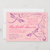 Invitation Bébé de libellule appelant l'invitation hébreu (Devant)