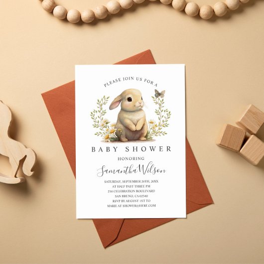 Invitation Bébé de Pâques Bunny Baby shower de printemps Invi