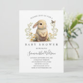 Invitation Bébé de Pâques Bunny Baby shower de printemps Invi (Debout devant)
