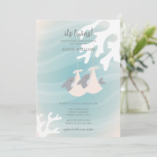 Invitation Bébé de requin doux (Debout devant)