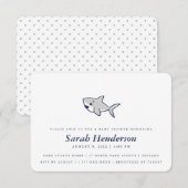Invitation Bébé de requin simple tiré à la main - Douche non  (Devant / Derrière)
