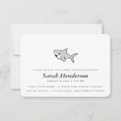 Invitation Bébé de requin simple tiré à la main - Douche non (Devant)