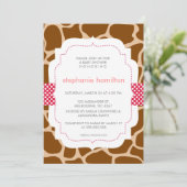 Invitation Bébé de ruban de point de polka de poster de (Debout devant)