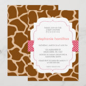 Invitation Bébé de ruban de point de polka de poster de (Devant / Derrière)