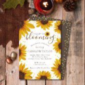 Invitation Bébé de tournesol rustique est en fleurs douche