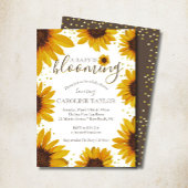 Invitation Bébé de tournesol rustique est en fleurs douche