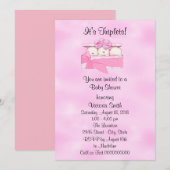 Invitation Bébé de triplets de baby shower (Devant / Derrière)