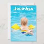 Invitation Bébé d'eau de baignade photo 2e anniversaire fête (Dos)