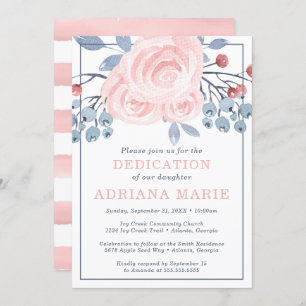 Invitation Bébé Dédication Invitation, Baptême, Fleurs