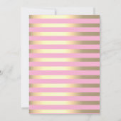 Invitation Bébé Deer Flower Gold Stripe Baby shower (Dos)