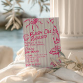 Invitation Bébé Dessiné À Bord Surf Été Fille Baby Shower