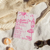 Invitation Bébé Dessiné À Bord Surf Été Fille Baby Shower