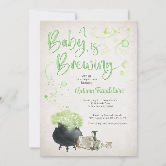 Invitation Bébé d'Halloween brasserie douche (Devant)